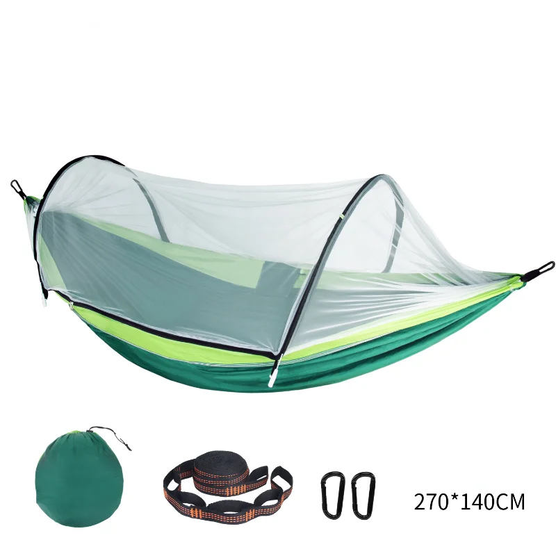 

Fully Automatic Quick Opening Hammock with Mosquito Net Insertion Deduction Outdoor Nylon Camping Hammock Mosquito Proof Hammock