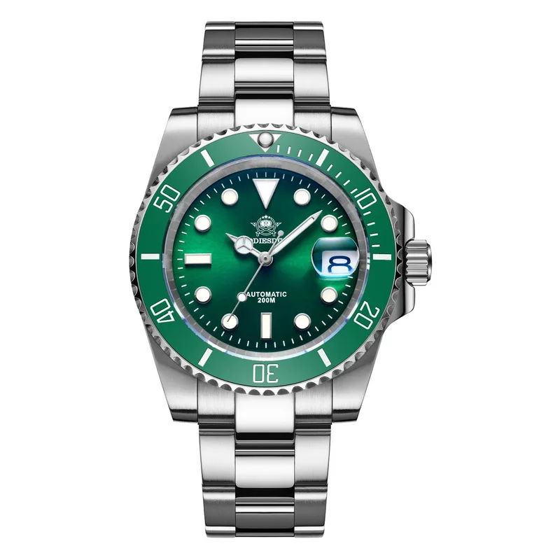 

MY-H3-2 Addies Business Green Water Ghost Fully Automatic Mechanical Watch Steel Band Sapphire Mirror Diving Men's Watch