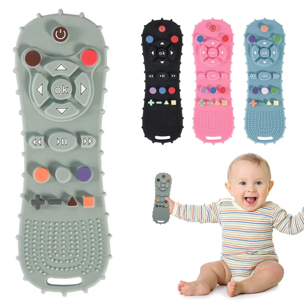1PCS Baby Remote Control Teether Silicone Baby Anti-Eating Gloves Pacifier Bracelet Teething Stick Biting Toys