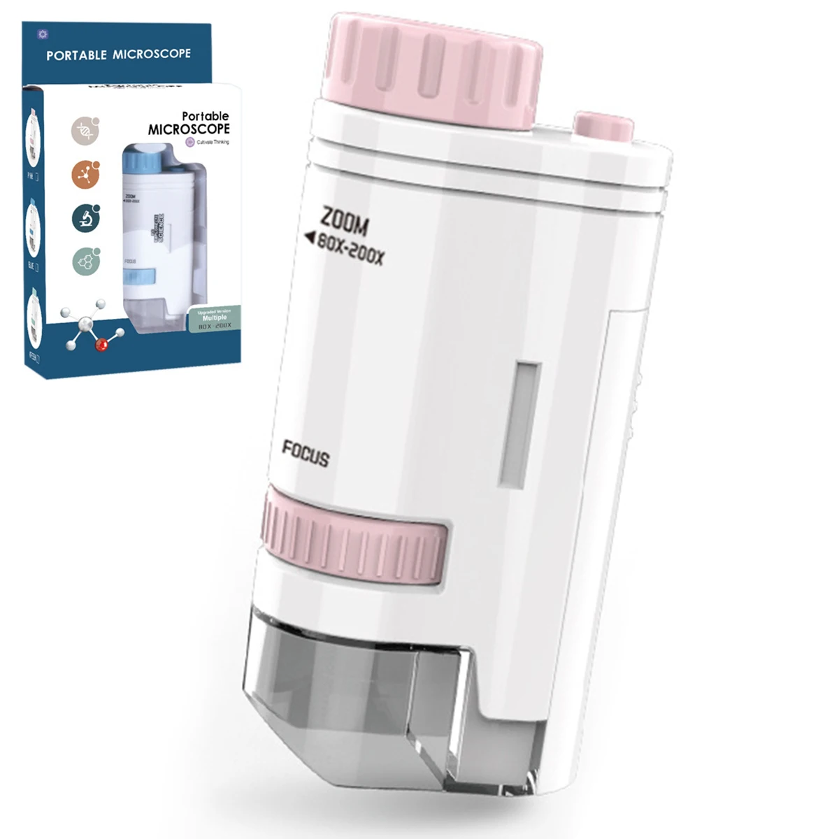 60-100倍 調節可能なポータブルポケット LED顕微鏡 ミニ拡大鏡 拡大鏡 9x4x3ズーム観察用 調節可能なポータブル拡大鏡 ポケット顕微鏡 子供用 LEDライト付き 小型顕微鏡 60-100倍ズーム マイクロスコープ 池田レンズ | ルーペスタジオ