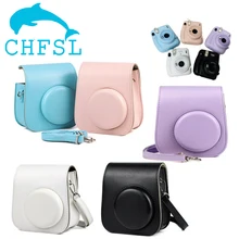  For Fujifilm Polaroid Film Camera Bag with Shoulder Strap for Instax Mini 11 Camera Case PU Leather Soft Silicone Cover Bag 