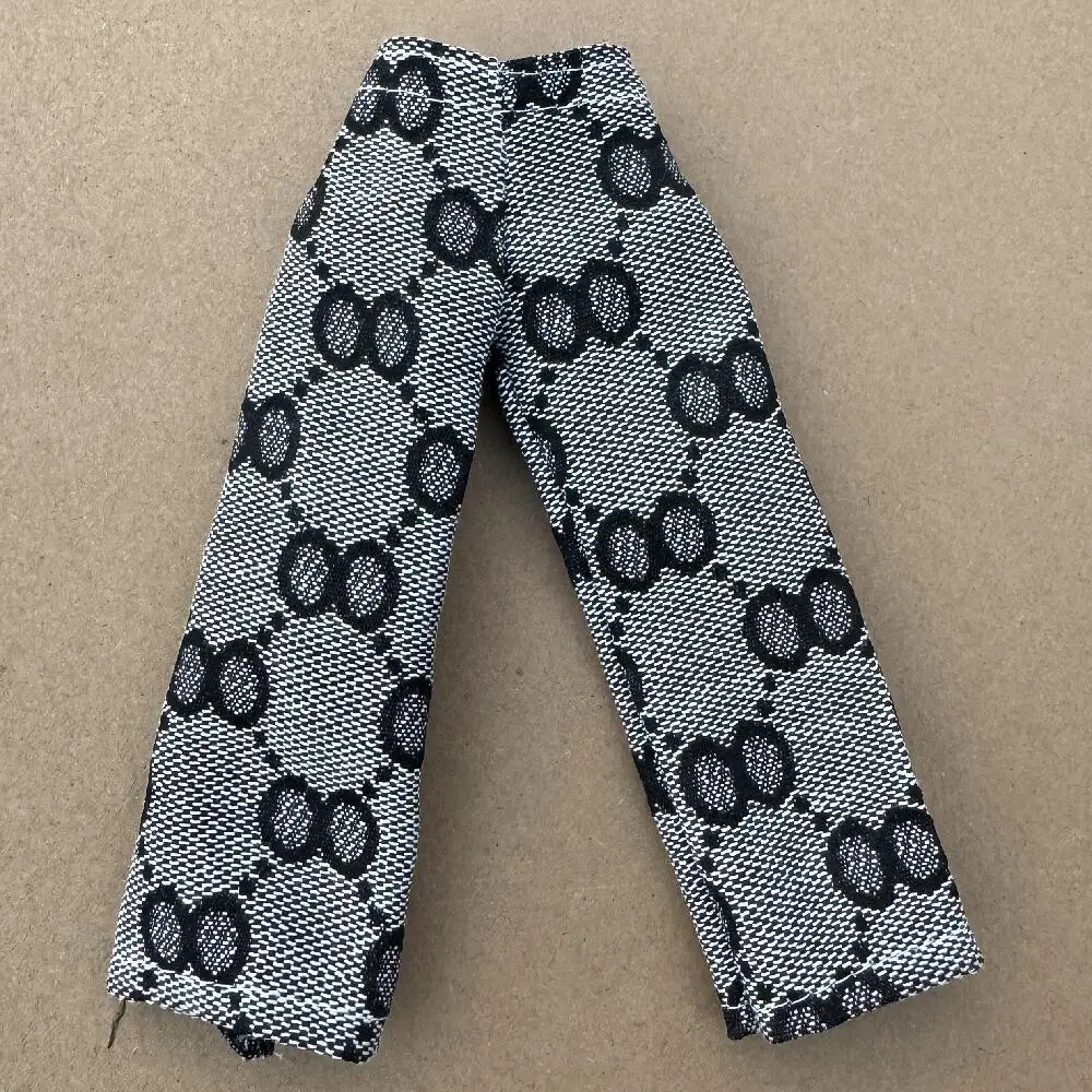Handmade Vintage Hip-Pop Doll Trousers - DIY Accessory