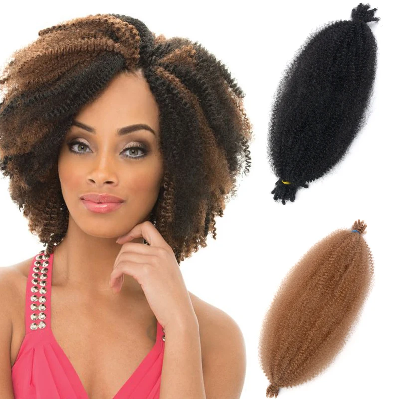 18Inch Springy Afro Twist Hair Soft Pre-Separated Locs Synthetic Marley Crochet Braiding Hair Spring Twist Hair for Black Women