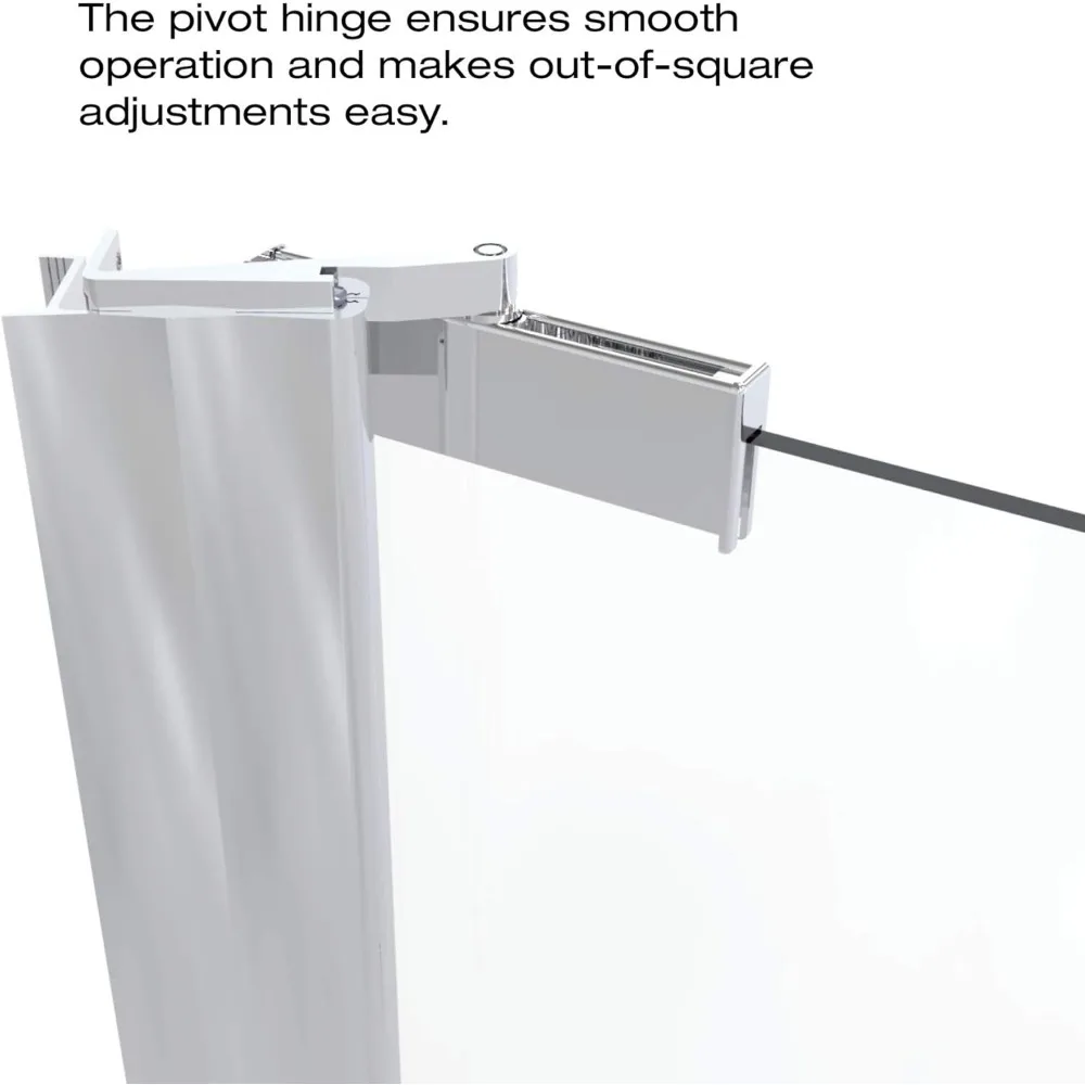 Armon Single Swing Shower Door, Chrome, 30.25-31.75 in. Wide x 66 in. high, Obscure Glass 4