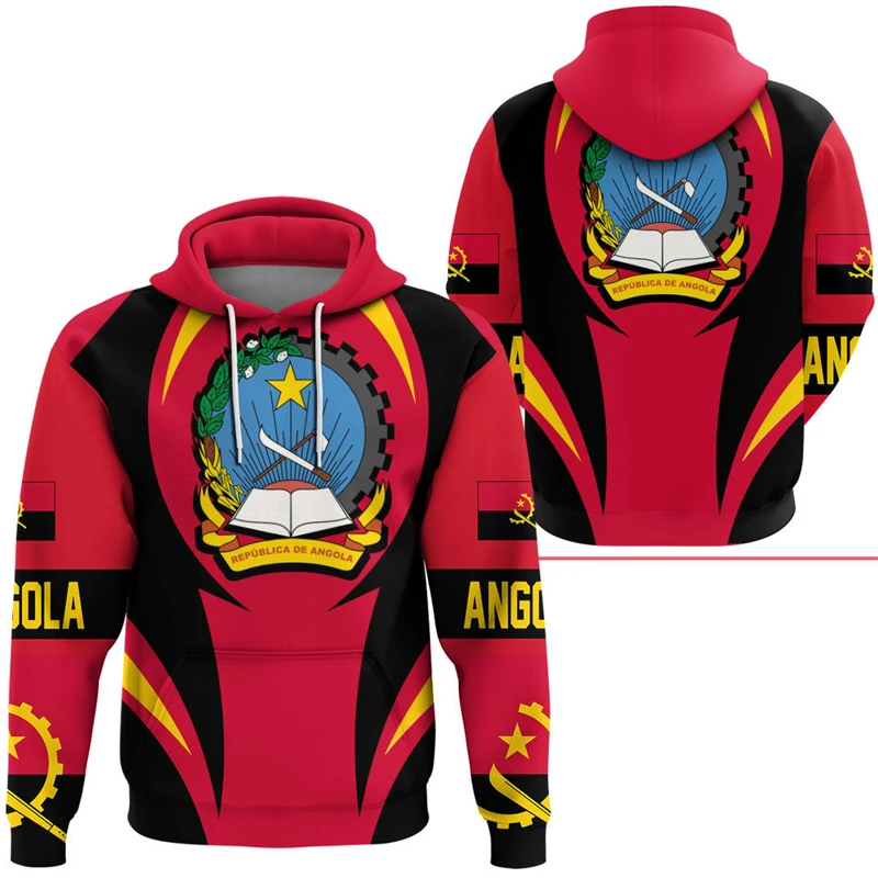 thumbnail image 1 of Nuevas sudaderas con capucha y cremallera para hombre y mujer, con estampado 3D de la bandera de Angola, de manga larga, con emblema del mapa angoleño, sudaderas de gran tamaño, 1 of 4