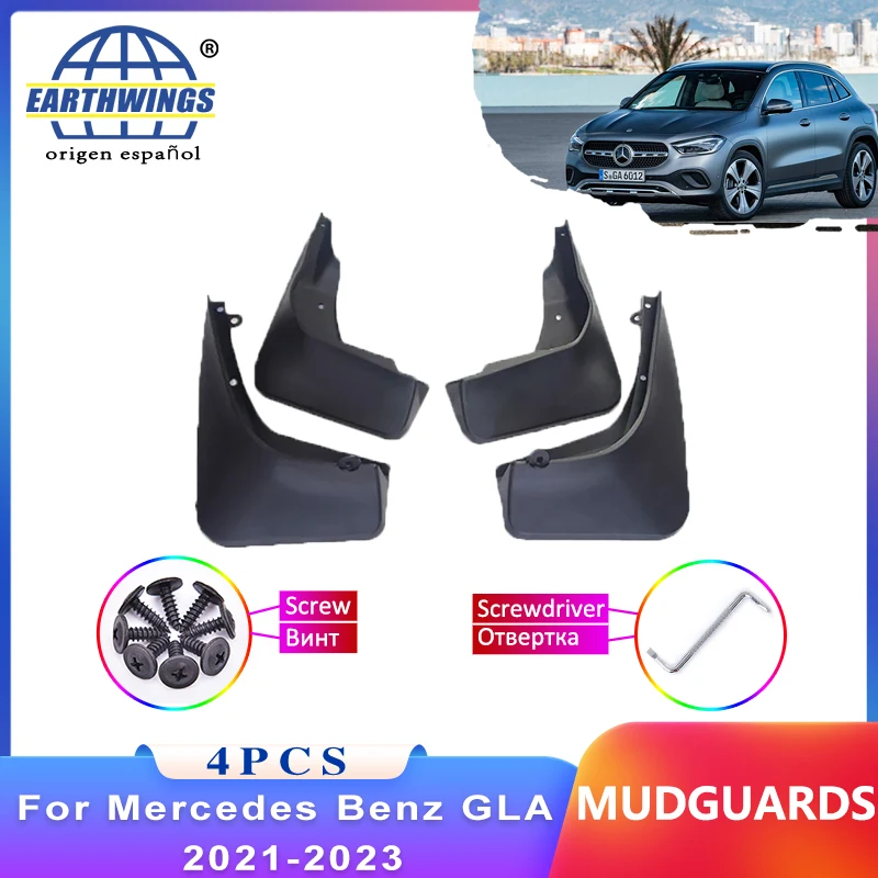 

4PCS Car Mudflap For Mercedes Benz GLA 2021 2022 2023 H247 Auto Accessories Splash Guard Mudguard Mud Flaps Front Rear Fender
