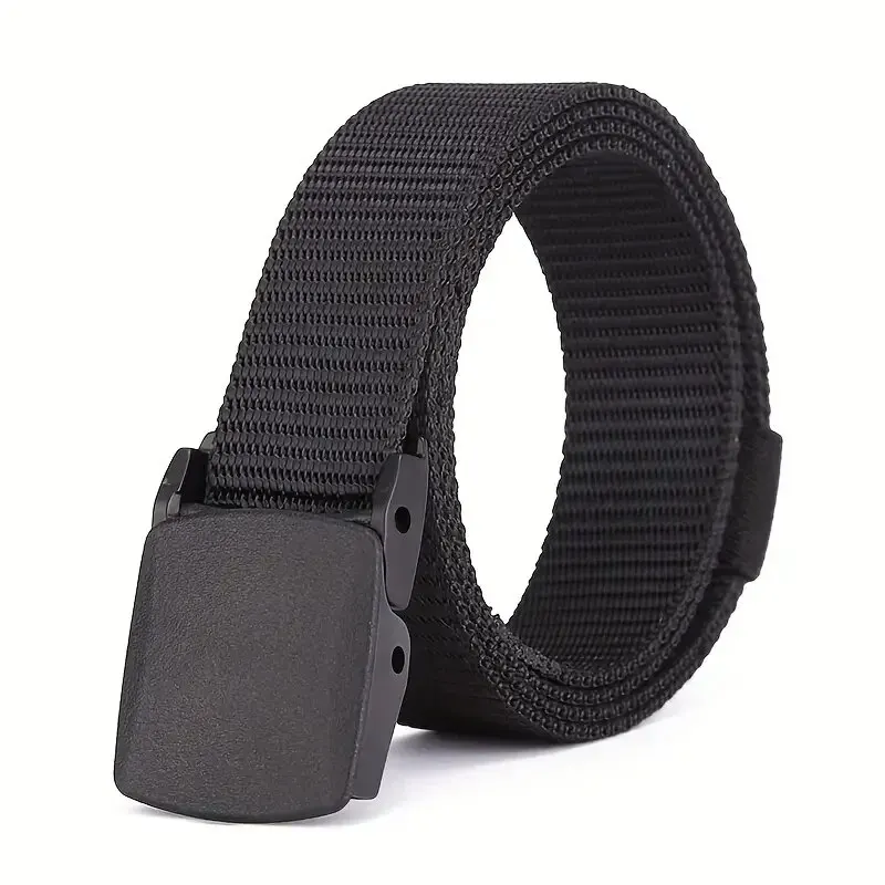 fashion belt woven belt canvas belt clothing accessory Metal Free Nylon Belt Tactical Woven Plastic Buckle Belt Outdoor Versatile Perforated Canvas Nylon Belt