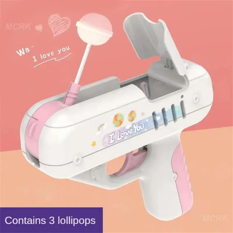 Candy Gun Sugar Lollipop Gun Sweet Toys lollipop storage Toy for Children Adult I You for Girlfriends Light Toy 3