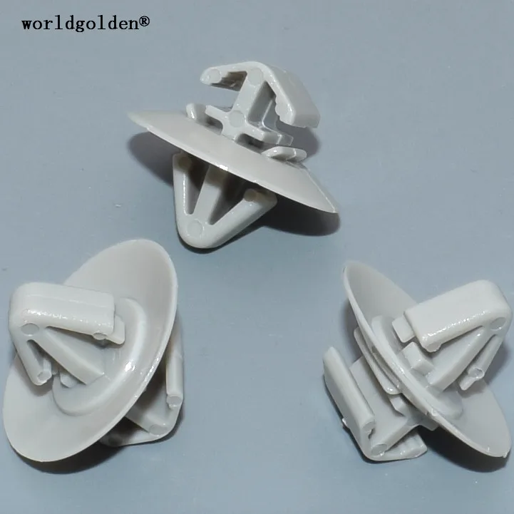 Worldgolden 10Pcs Car Plastic Fastener Side Door Moulding Trim Clips  For Renault Trafic Gm Volvo Iveco 7703077421 500326896