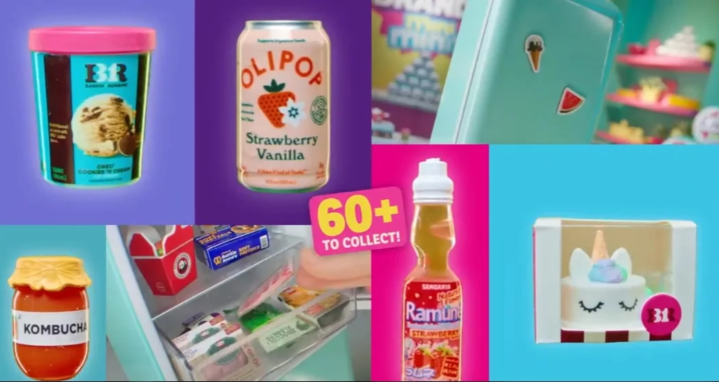 Mini Brands - Capsules Fill The Fridge Mini Minis Série 1 - Jouet Surprise 70+ Objets - Répliques Miniatures - Dès 8 Ans