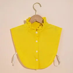 Linbaiway Women Ruffles Stand Fake Collar Necklace False Collar Detachable Shirt Collars Women Removable Half Shirt Accessories