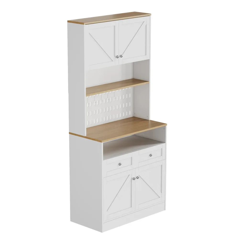 Modernes multifunktionales Sideboard mit 2 Schubladen und 4 Türen – Griffen und großzügigem Stauraum, stilvoller Buffetschrank-Organizer – Detail 25