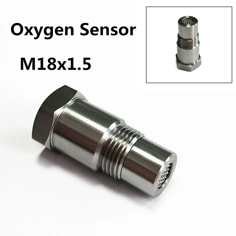 Oxygen O2 Sensor Spacer Adapter Connector Fix Check Engine Light Converter M18X1.5 Filter Screen