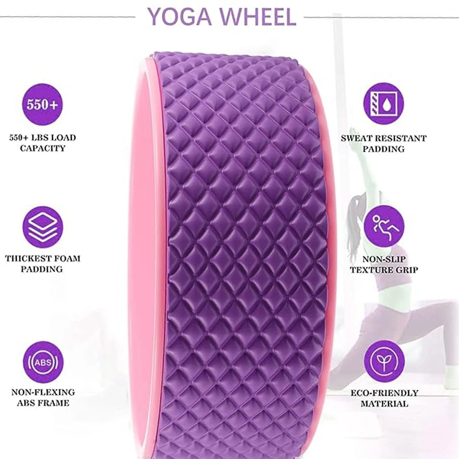 Yoga Wheel Roller for Back Pain Relief Back Roller Stretching Device Cracking for Spine Stretching Yoga Roller