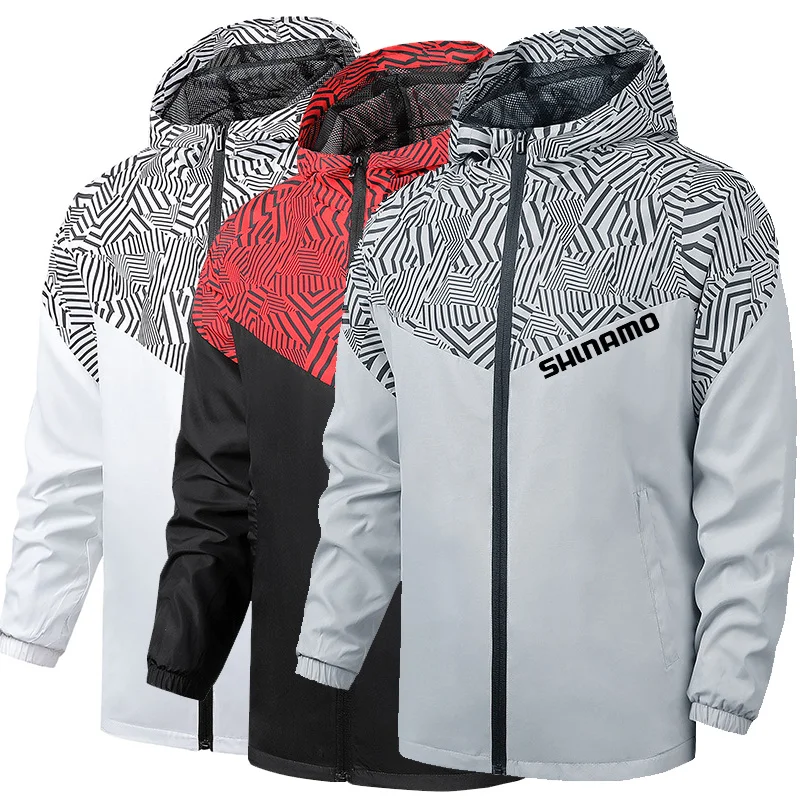 

2023 New Summer Sports Leisure Fishing Jacket Spring and Autumn Mountaineering Jacket Men's Thin Hooded Large Windbreaker