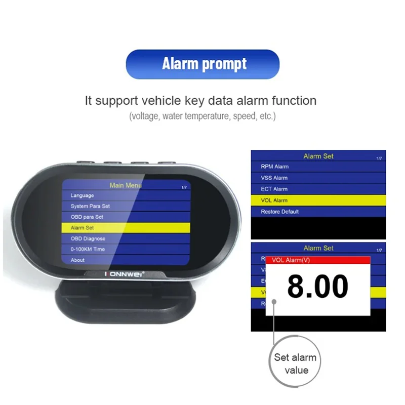 자동차 고장 진단기 HUD 헤드업 디스플레이 차량용 온보드 컴퓨터 자동 디지털 연료 소비량 수온 게이지 OBD2