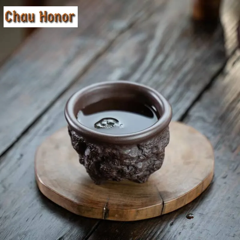 90ml Yixing Purple Clay Three-legged Tasting cup Handmade Household Master Cup kungfu teaset Tea Ceremony Accessories Drinkware