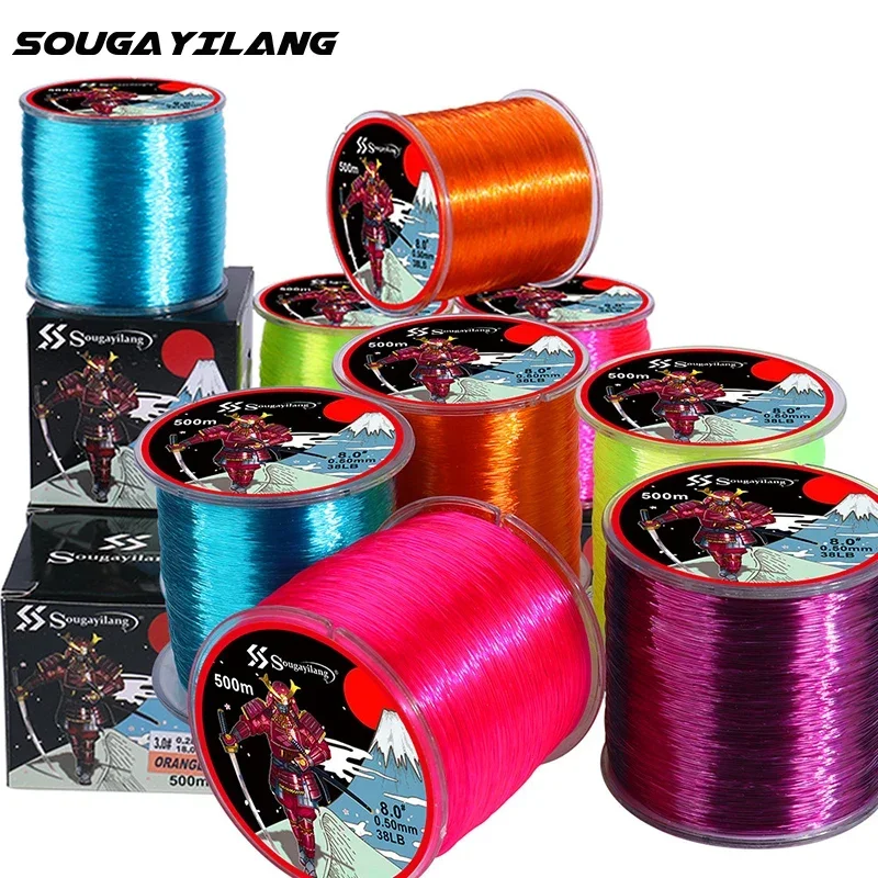 Fishing Line 500M Nylon Super Strong Load-bearing For Saltwater Freshwater