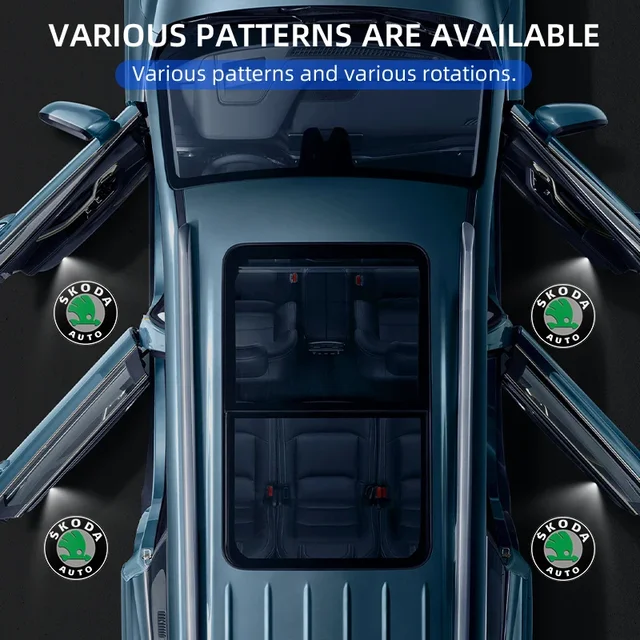 2 Luci Di Benvenuto Per Auto - Proiettore Logo Portiera, Ali D'Angelo, Nero - Foto 9