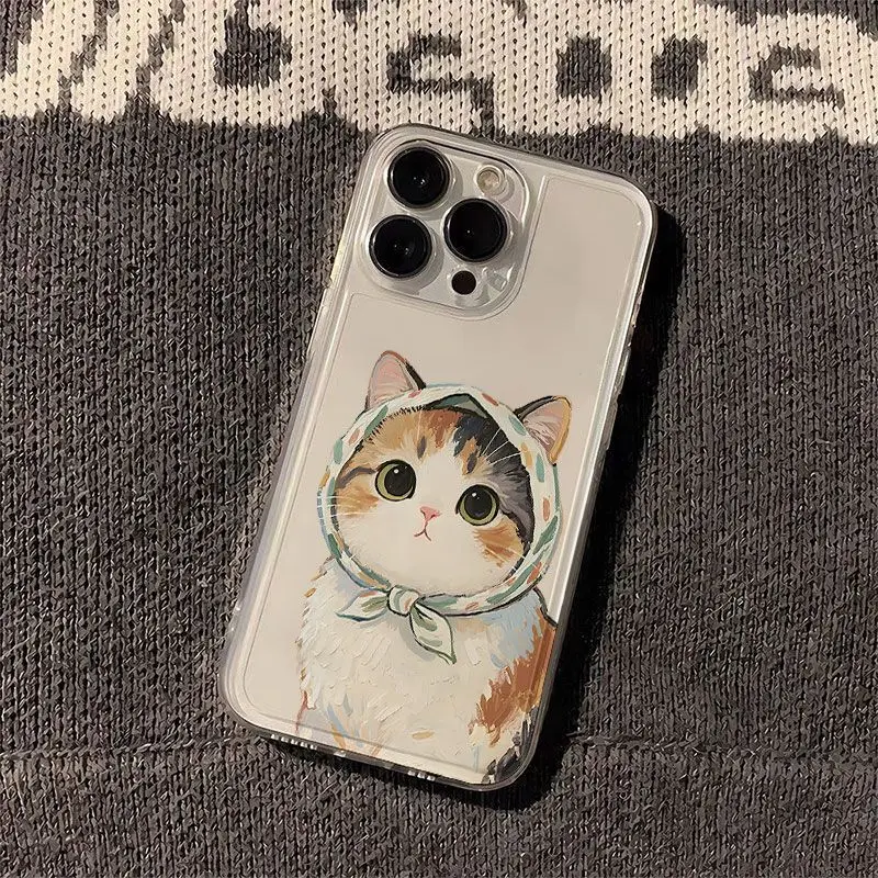 Cartoon Kitten Couple Transparent Phone Case - Cute Stylish Protective Cover