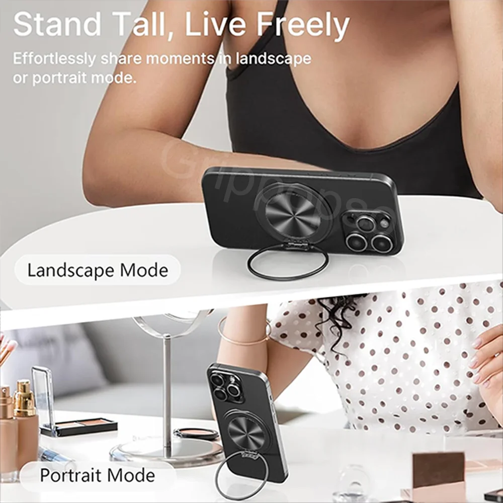 Magnetic Phone Ring Holder & Kickstand with Expanding Grip
