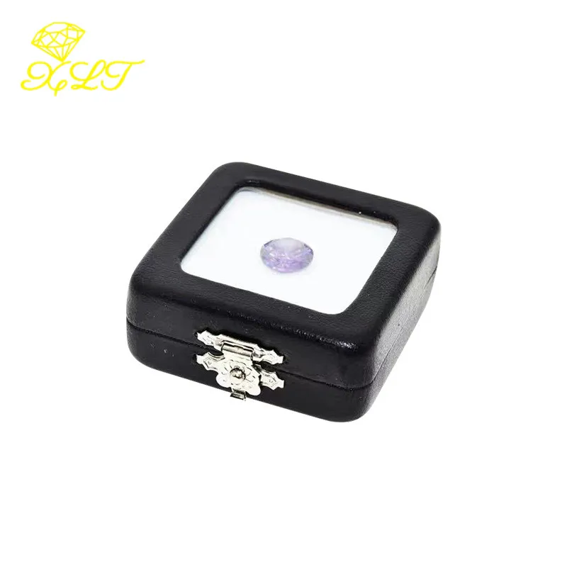 10pcs 블랙 PU Leatherette 벌거 벗은 돌 상자 보석 라인 석 보석 상자 및 결혼식 저장을위한 포장 벌거 벗은 상자