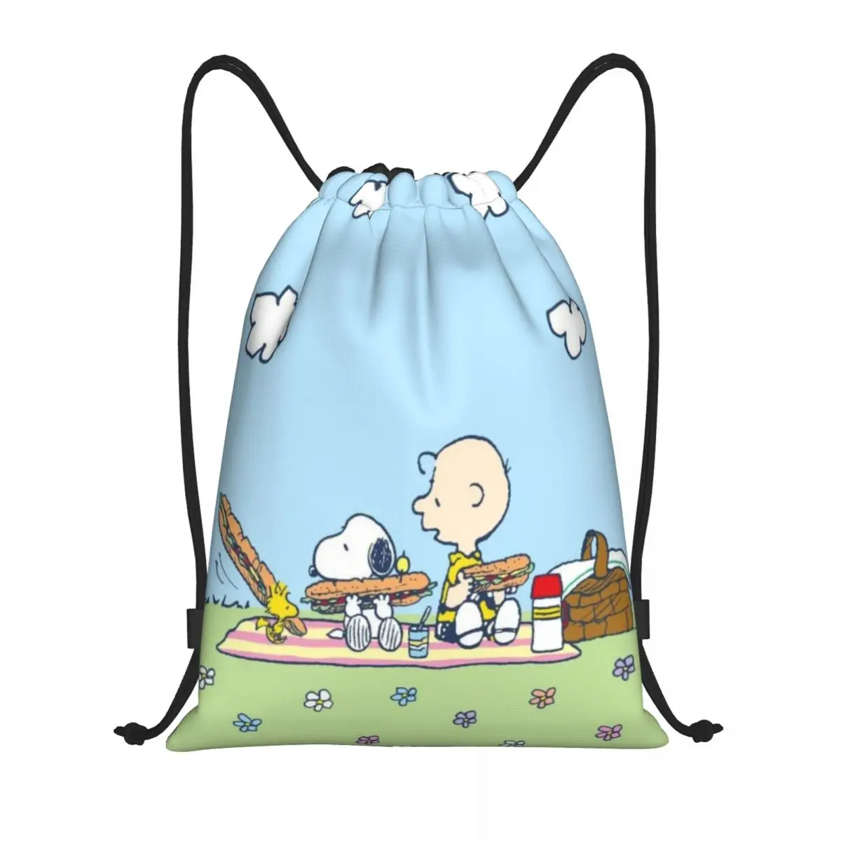 Custom Comics Snoopy Beagle Dog Drawstring Bags for Shopping  display picture 2