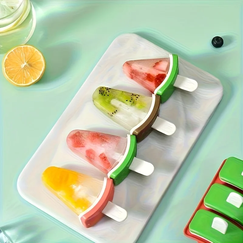 1 PC Creative Cartoon Watermelon Ice Grid Fruit Popsicle Mold DIY Non Silicone Homemade Popsicle with Lid Ice Cream Mold