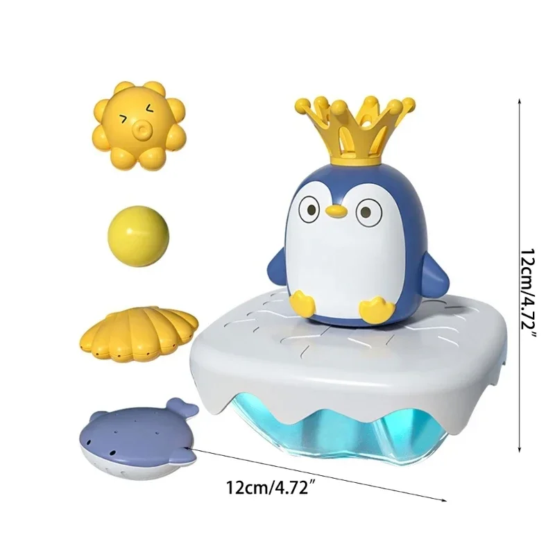 Children's Bathroom Iceberg Penguin Rotating Water Spray Summer Water Toy Cartoon Electric Baby Bath Interactive Toy 6