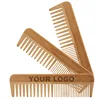 3 Pieces Wide & Fine Teeth Bamboo Comb Custom LOGO  - Personalized Your Name Text Date - Bamboo Hair Comb for Women 1