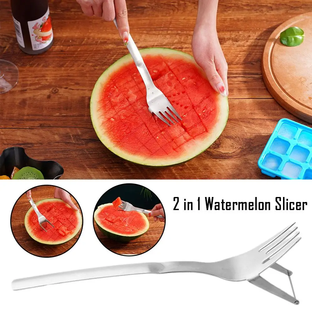 2 In 1 Watermelon Fork Slicer Multi-purpose Watermelon Slicer