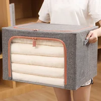 Quilt Organizer Storage Foldable Clothes Blanket Quilt Organizer Box Large Capacity Closet Storage Clothes Cabinet Organizer 1