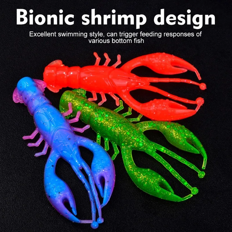 7.62CM Floating Shrimp Soft Fishing Lure 5G Crawfish Bait Bass Perch Ned Rig