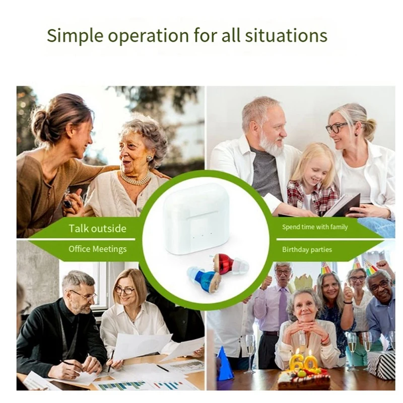 Noise-Canceling Hearing Aids For Seniors Rechargeable Sound Amplifier For Hearing Aid Charging Compartment Accessories 2