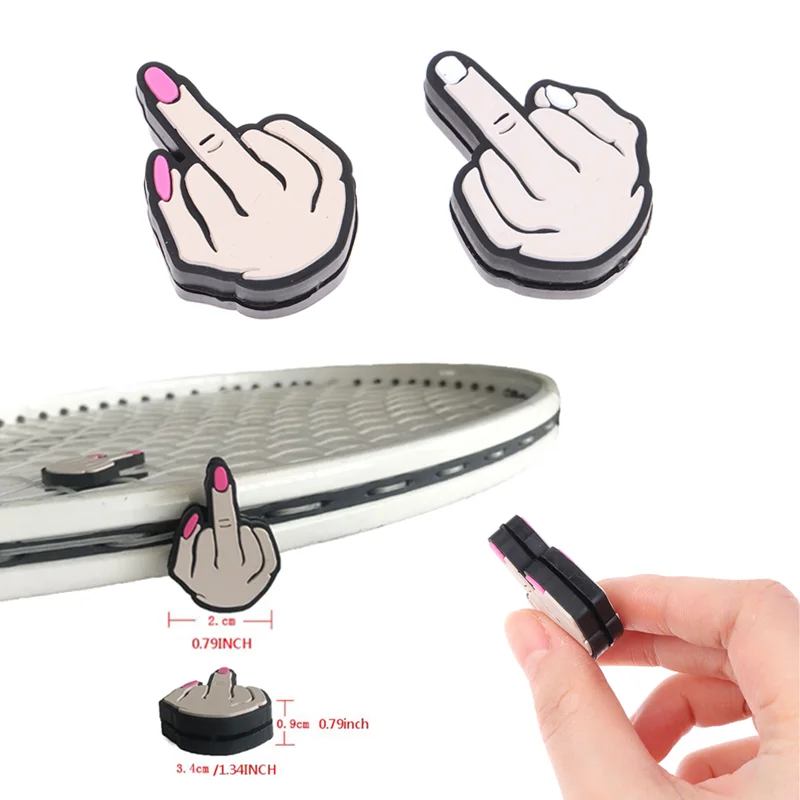 Middle Finger Tennis Racket Vibration Dampener Shock Absorbing Soft Silicon