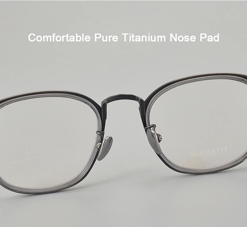 2025 Japanische Reproduktion Acetat Reintitan Gebürstete Metall-Textur Brillengestelle Retro Designer Luxus Herren Brillen – Detail 5