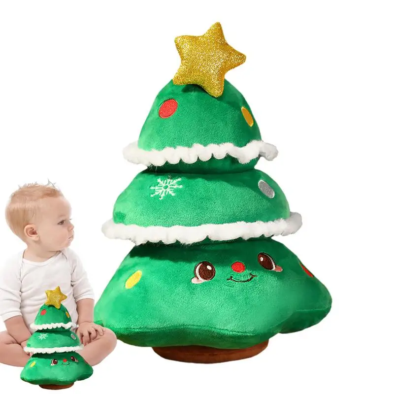 

1pcs Plush Christmas Tree Stuffed Toy For Family Friends Classmates Tree Shaped Festive Toy Plushie Winter Soft Back Cushion