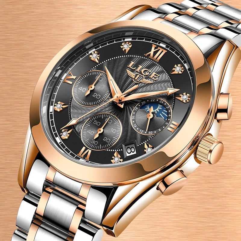 LIGE New Fashion Watch Women Watches Ladies Stainless Steel Bracelet Waterproof Watches Female Quarzt Clocks Relogio Feminino