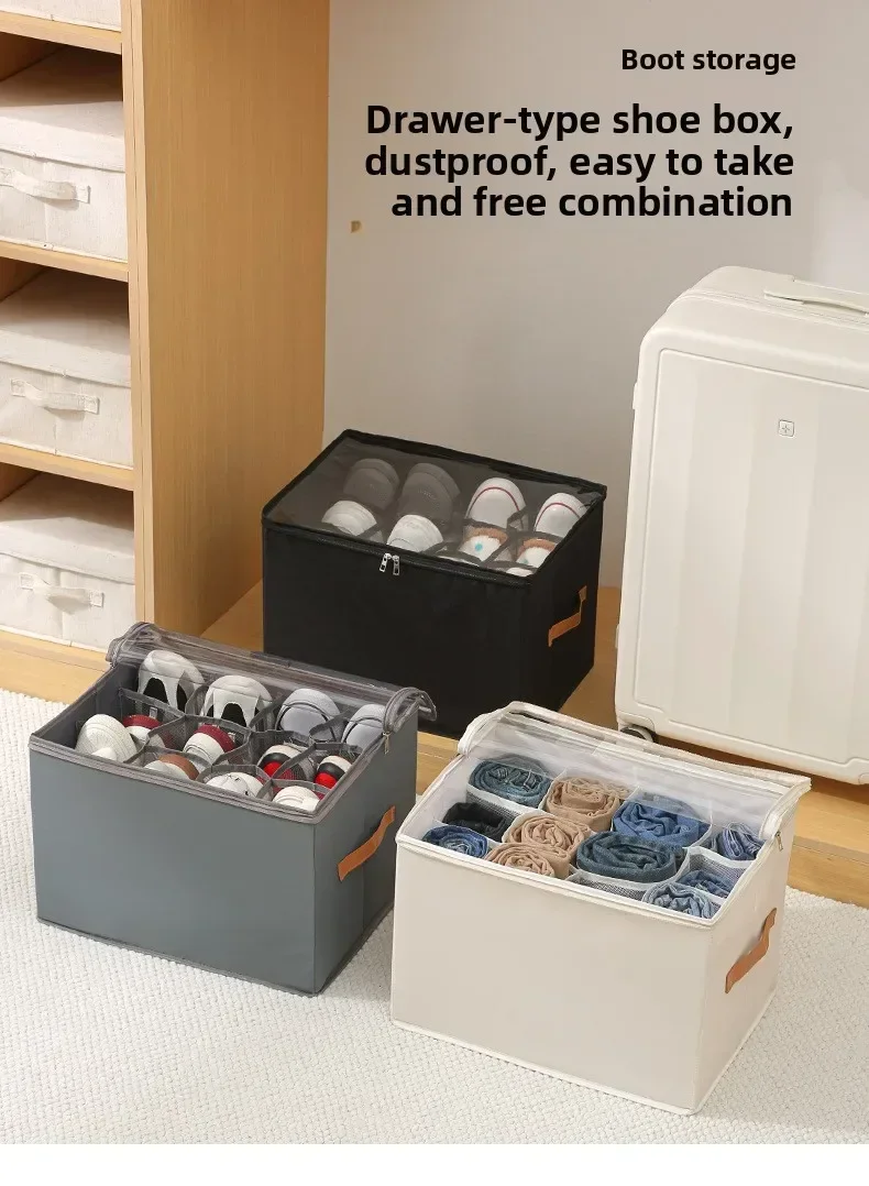 Faltbare Stoff-schuhaufbewahrungsbox Mit Staubschutzabdeckung_voghion.com