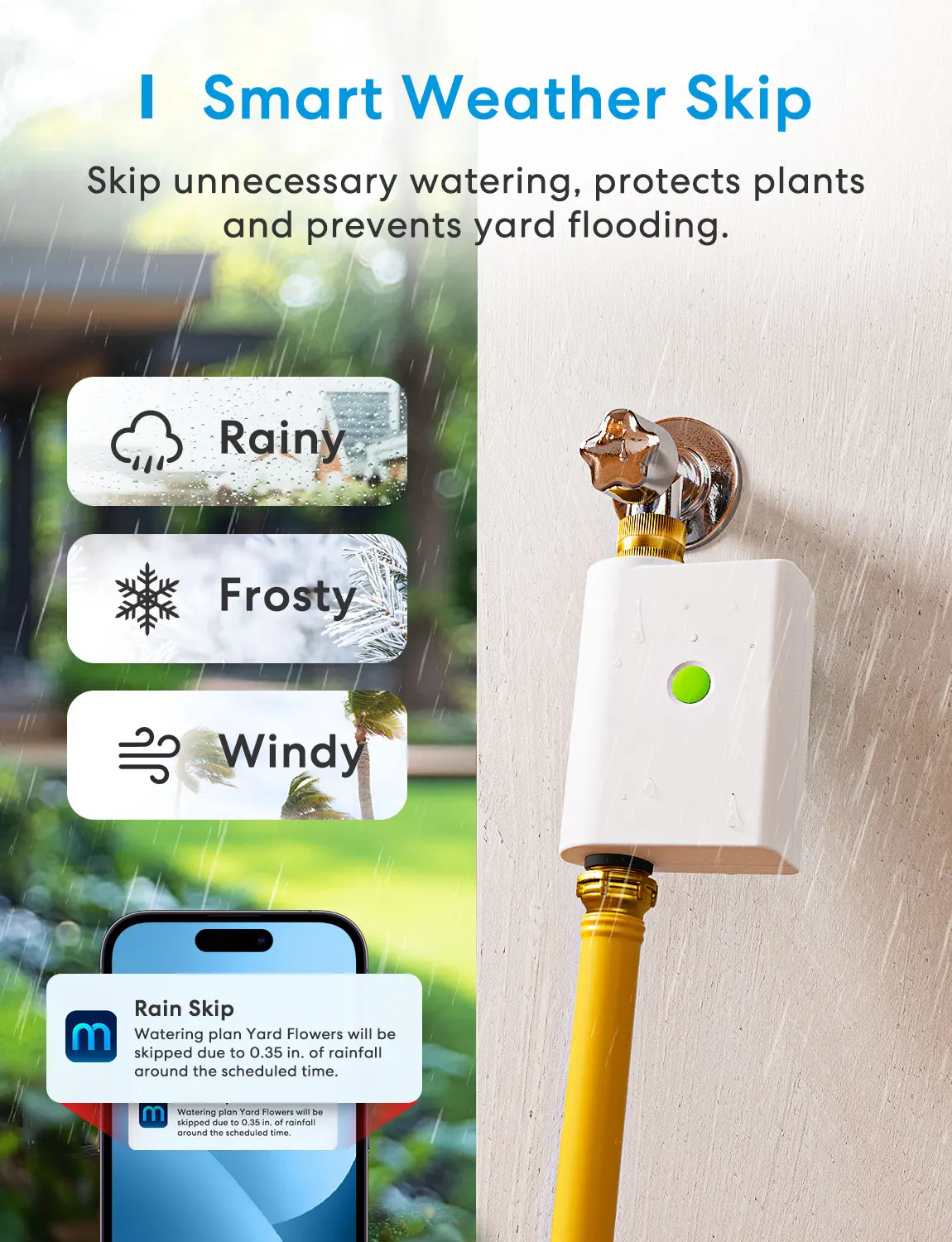 Meross Smart Sprinkler Timer Wifi Hose Faucet Timer with Brass with Tracking & Alerts Function smart watering valve
