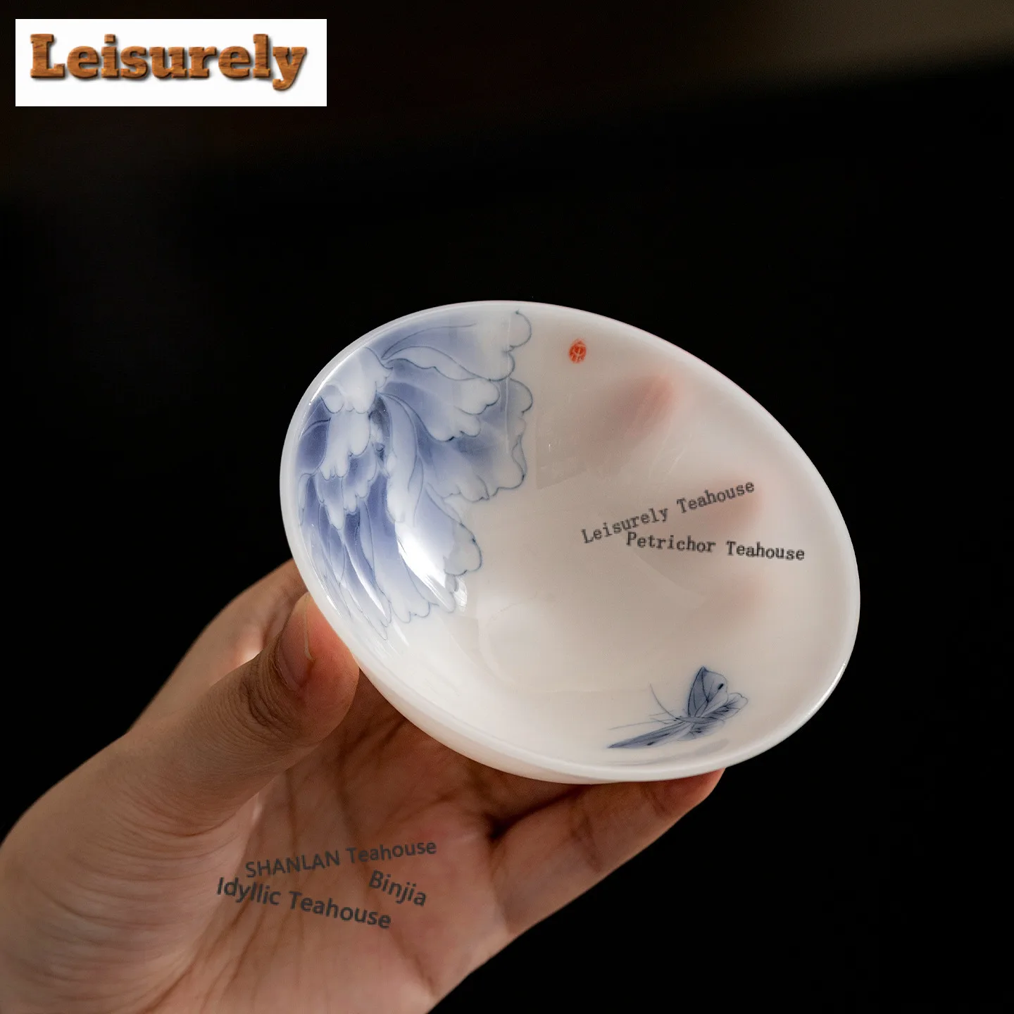 55ml Jade Porcelain Blue And White Douli Teacup Luxury Tea Bowl Set Of Cups Tea-tasting Personal Cup Jianzhan Master Cups Cafes