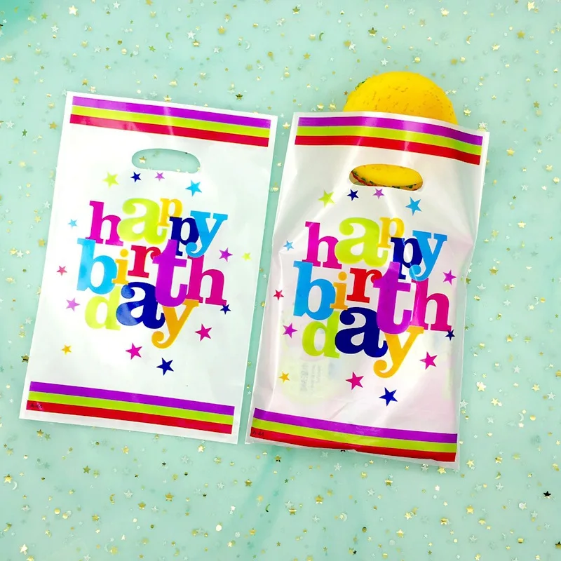 thumbnail image 1 of 10/50 piezas de bolsas de regalo impresas con lunares, bolsas de plástico para dulces, bolsas de botín para fiestas infantiles, suministros de decoración para fiestas de cumpleaños de niños y niñas, 1 of 5