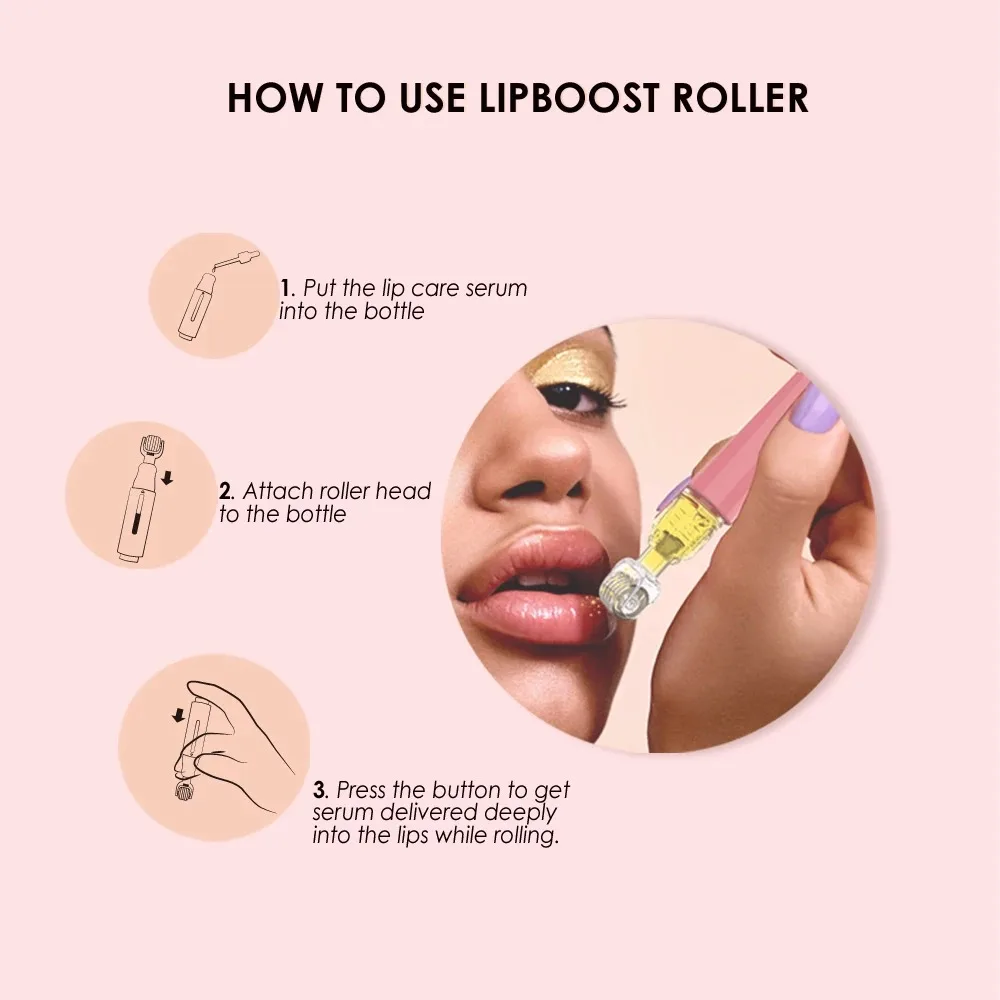 Derma Roller 105 Pin Derma Roller Titanium Pin Roller Lip Beard Growth Hair Growth Portable Manual Lip Massager