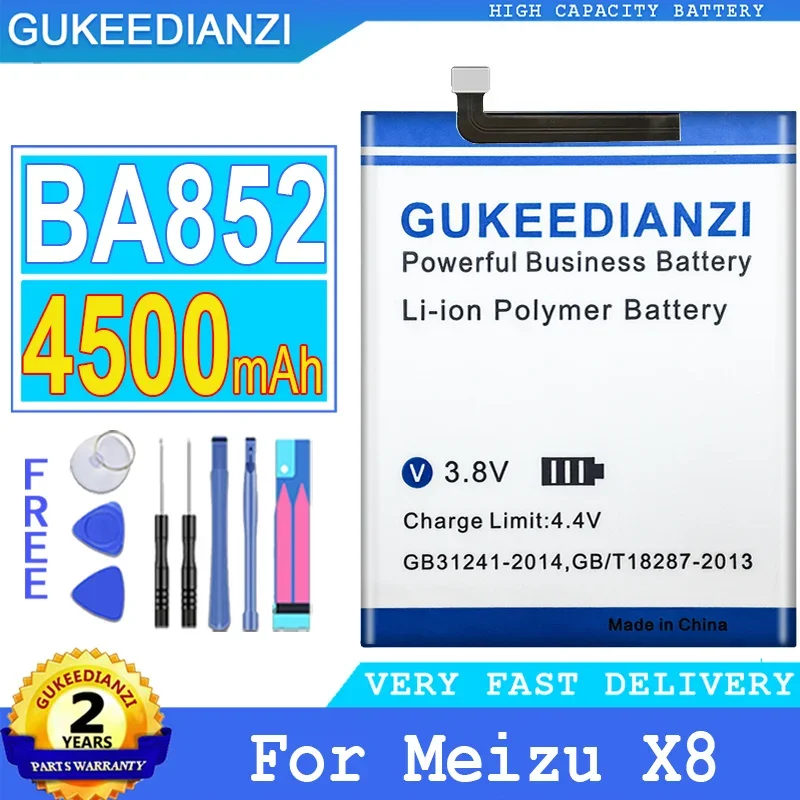 

GUKEEDIANZI High Quality Replacement Battery for Meizu X8, Big Power Battery, Free Tools, 4500mAh, BA852, New