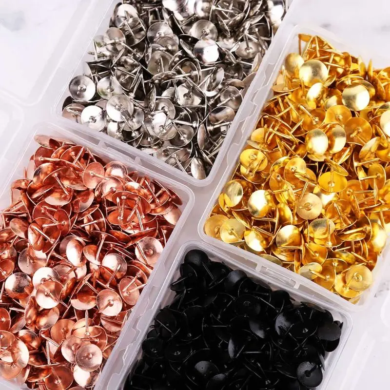 Metal Thumbtack 400pcs Drawing Pins Pushpin Cork Board Photo Wall Map Markers Office School Supply