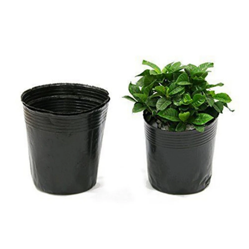 100pcs/set Black Plastic Nursery Pot Plant Seedling Pouch Holder Raising Bag Nutrition Pots Garden Supplies 4 Sizes