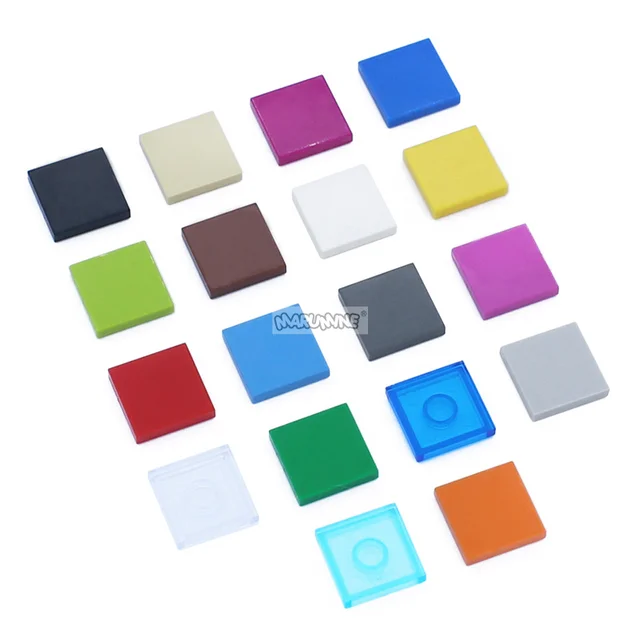 Marumine MOC Blocks 2x2 Tile 100PCS Building Bricks Piece Accessories Parts Compatible with 3068 Base Construction Board Plate 2