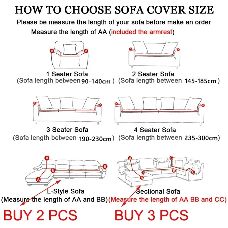 Elastic Jacquard Sofa Cover for Living Room, Stretch Slipcovers, Corner Sofa Covers, L Shape, 1 Seater, 2 Seater, 3 Seater, 4 Se 2