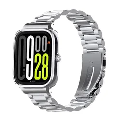 Enhanced Metal Watch Strap and Protective Case Set - Three - Bead Stainless Steel Design - Redmi5 (SILVER)