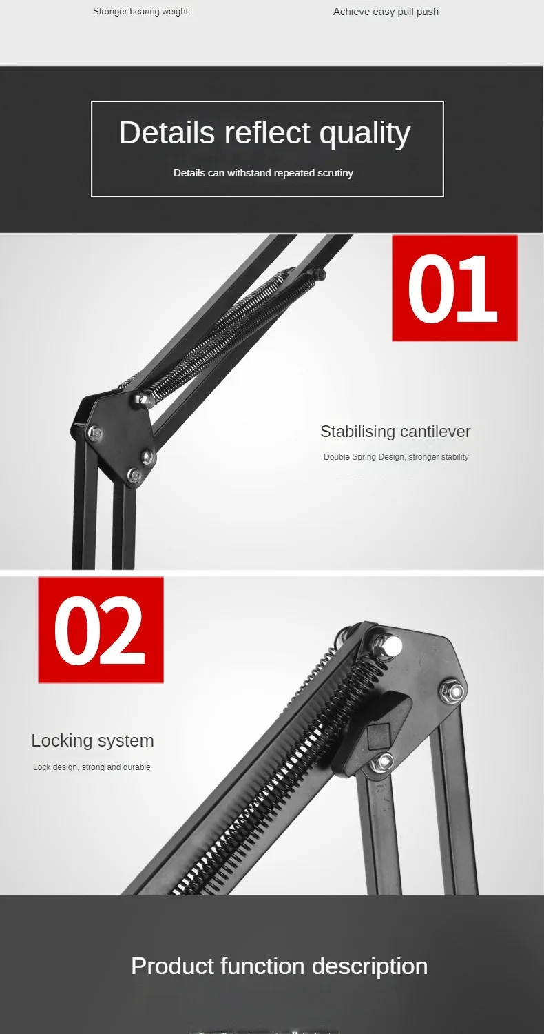 Lazy Cantilever Handy Tablet Halter Desktop Universal Live-Streaming Nacht iPad Stand Halterung Clip – Detail 6